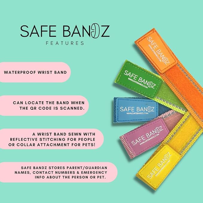 Safe Banz- Waterproof Reflective Wristband for Worry-Free Adventures- Green